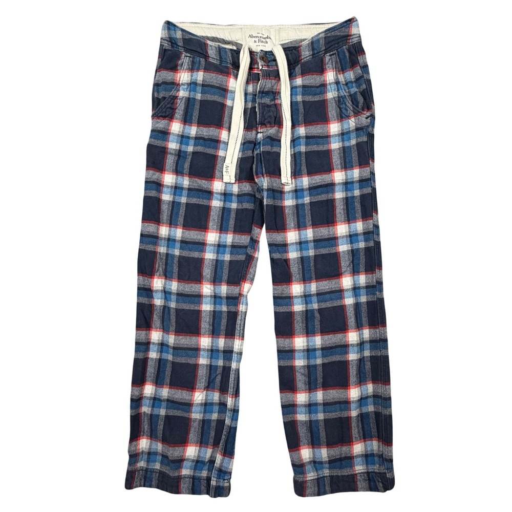 Abercrombie & Fitch Flannel Pajama Pants Men's Size Medium Plaid Blue Red